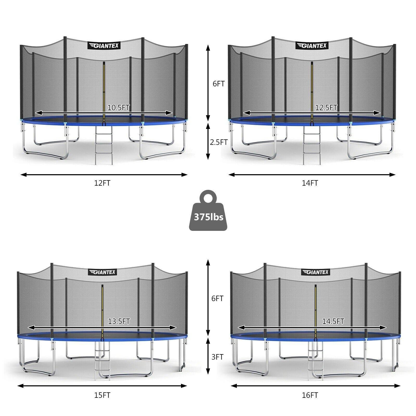 15 ft Outdoor Trampoline Combo with Bounce Jump Safety Enclosure Net